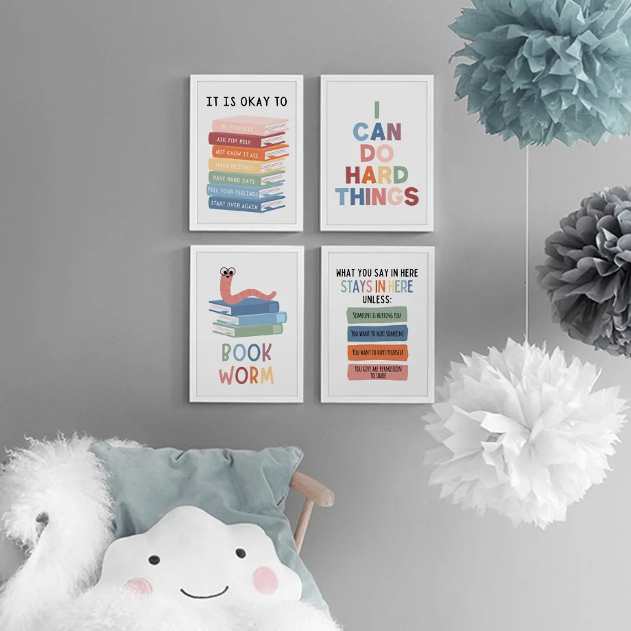 Kids Education Motivation - Citações sobre Educação em Inglês, Pôsteres
