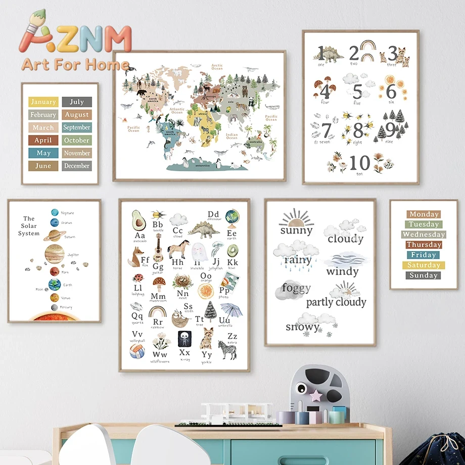 Quadro de parede com tema educ - Kids Education Number avaliação e preço