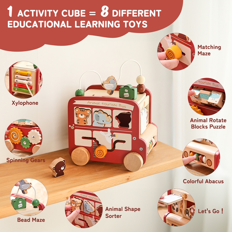 Brinquedo de Ônibus de Madeira - Kids Education Name avaliação e preço