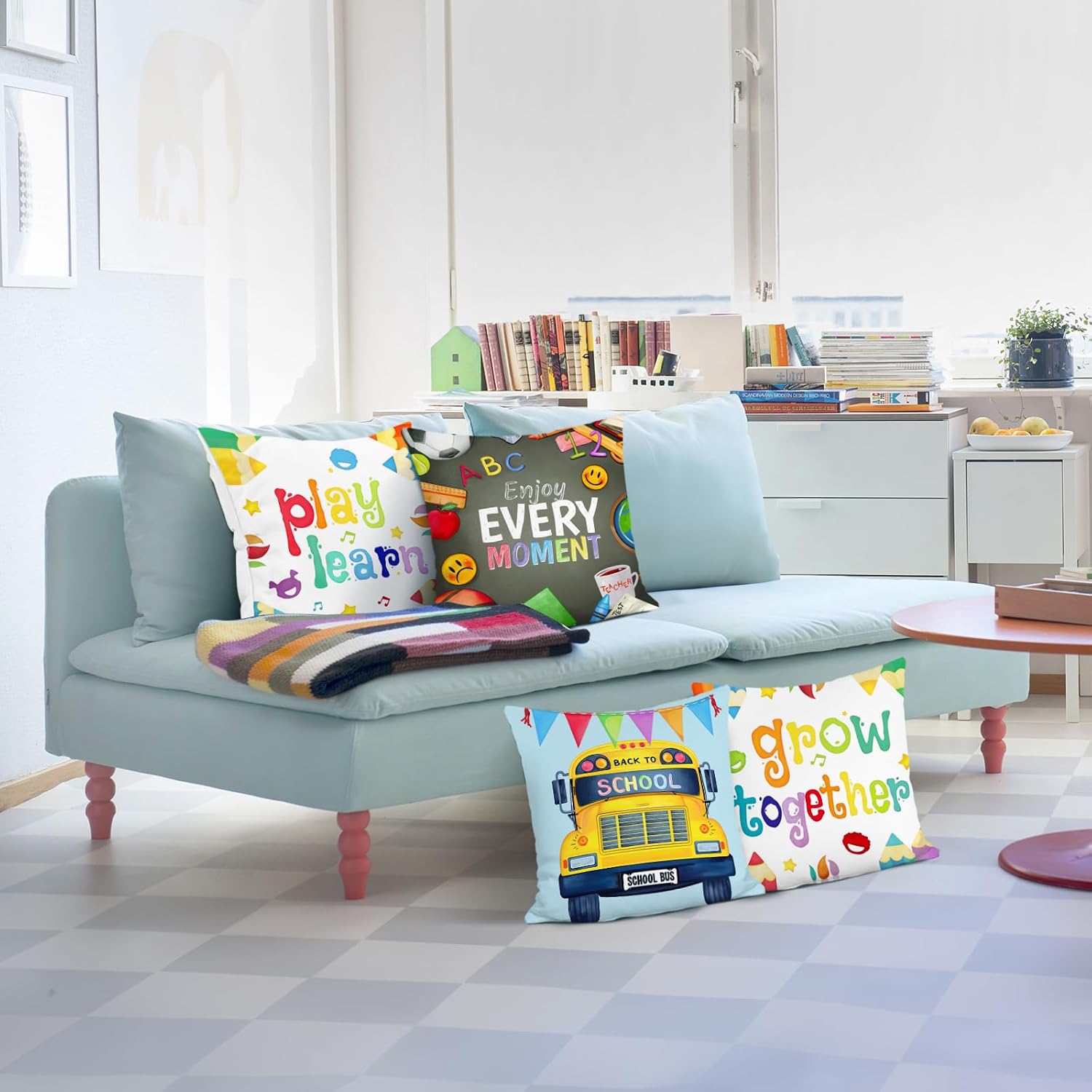 Conjunto de 4 Capas de Almofad - Kids Education Motivation avaliação e preço